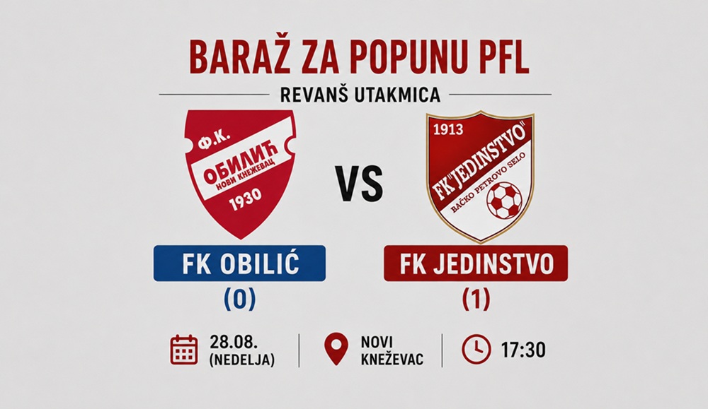 Jedinstvo u Novom Kneževcu igra revanš za plasman u PFL Subotica