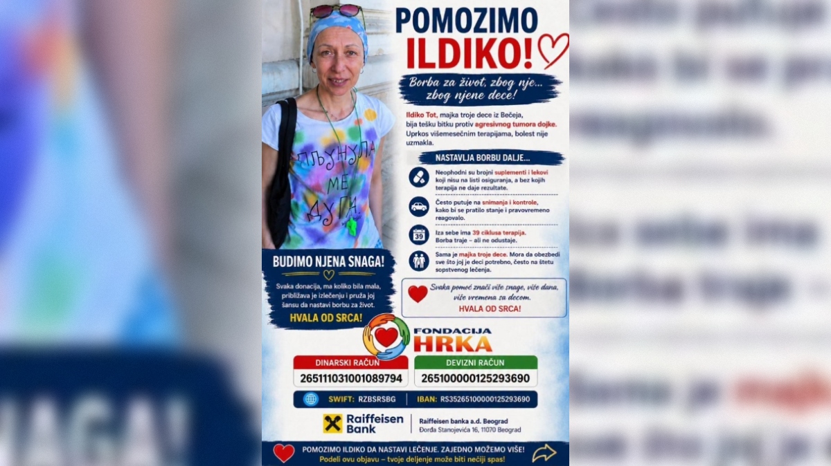 Pomozimo Ildiko Tot iz Bečeja: Majka troje dece nastavlja borbu protiv agresivnog tumora dojke