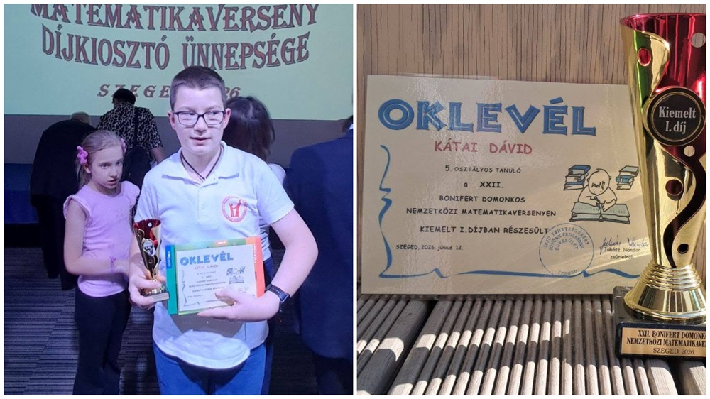 Učenik OŠ „Petefi Šandor“ osvojio istaknuto zlato na međunarodnom takmičenju iz matematike