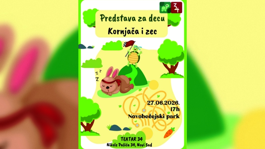 Predstava „Kornjača i zec” u subotu u Novobečejskom parku